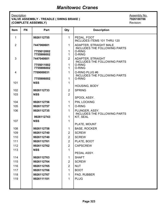 Grove RT890E3 Crane Parts Manual 228182 2013-2