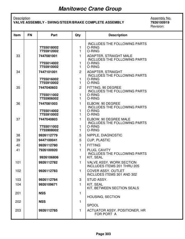 Grove RT890E3 Crane Parts Manual 228919 2008-2