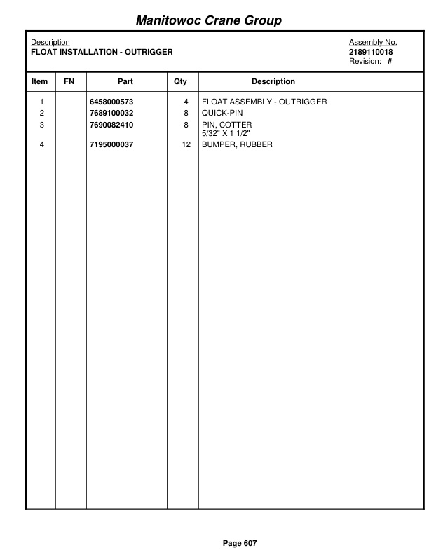 Grove RT890E3 Crane Parts Manual 229086 2008-3