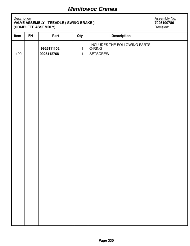 Grove RT890E3 Crane Parts Manual 229850 2016 2 Grove RT890E3 Crane Parts Manual 229850 2016-2
