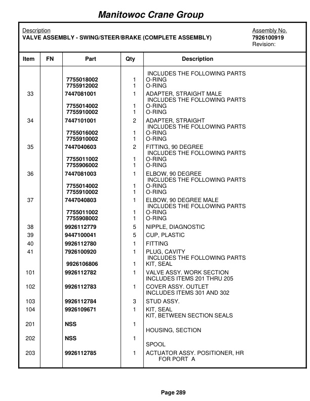 Grove RT890E3 Crane Parts Manual 229892 2008 2 Grove RT890E3 Crane Parts Manual 229892 2008-2