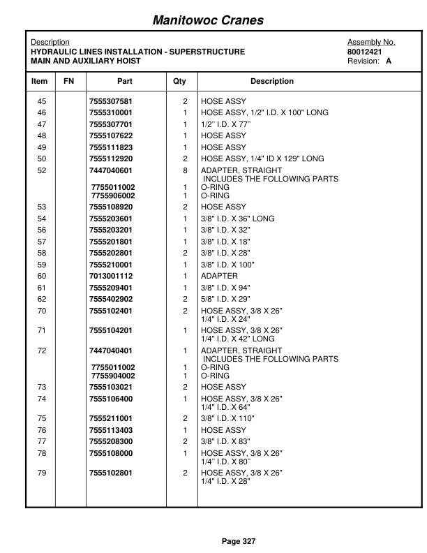 Grove RT890E3 Crane Parts Manual 230407 2009-2