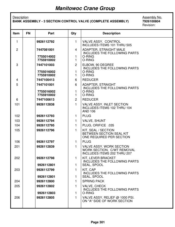 Grove RT890E3 Crane Parts Manual 230509 2009-2