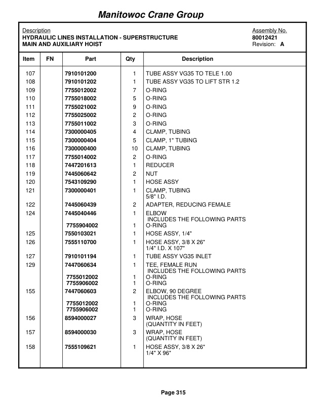 Grove RT890E3 Crane Parts Manual 230731 2009-2