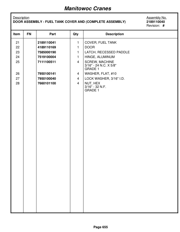 Grove RT890E3 Crane Parts Manual 230771 2009-3