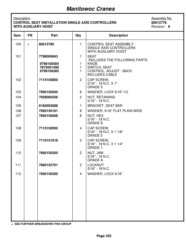 Grove RT890E3 Crane Parts Manual 230825 2010-2