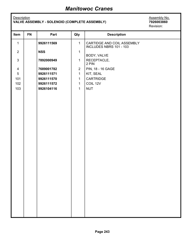 Grove RT9000E Crane Parts Manual 223325 2014 3 Grove RT9000E Crane Parts Manual 223325 2014-3