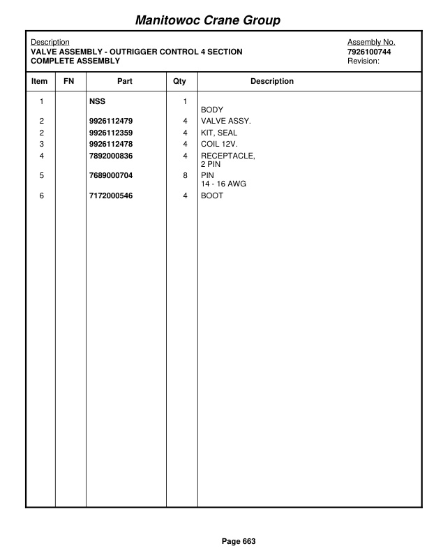 Grove RT9000E Crane Parts Manual 227071 2007-3