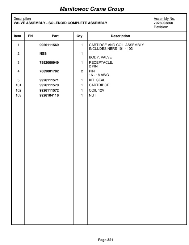 Grove RT9000E Crane Parts Manual 227209 2007 2 Grove RT9000E Crane Parts Manual 227209 2007-2