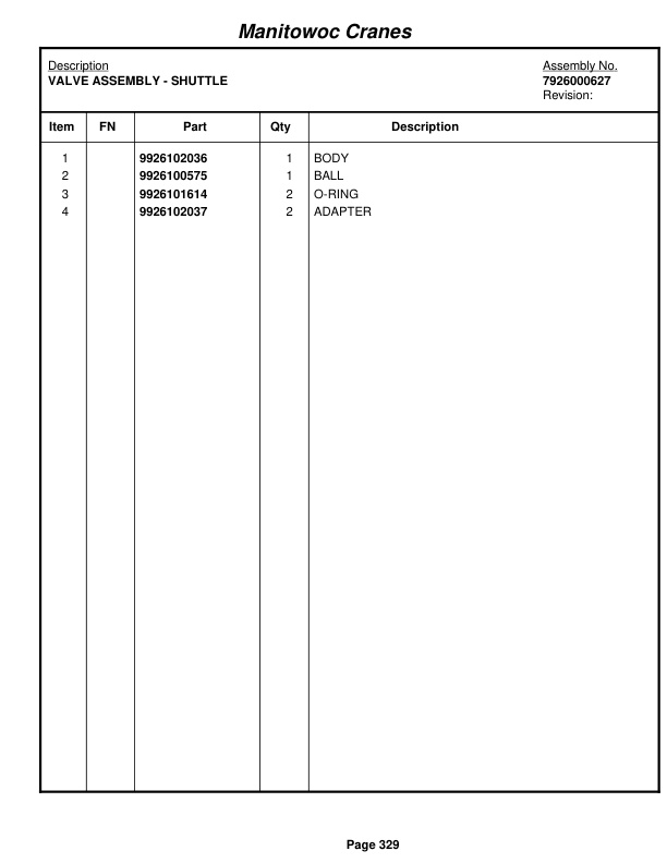 Grove RT9000E Crane Parts Manual 228083 2009 2 Grove RT9000E Crane Parts Manual 228083 2009-2