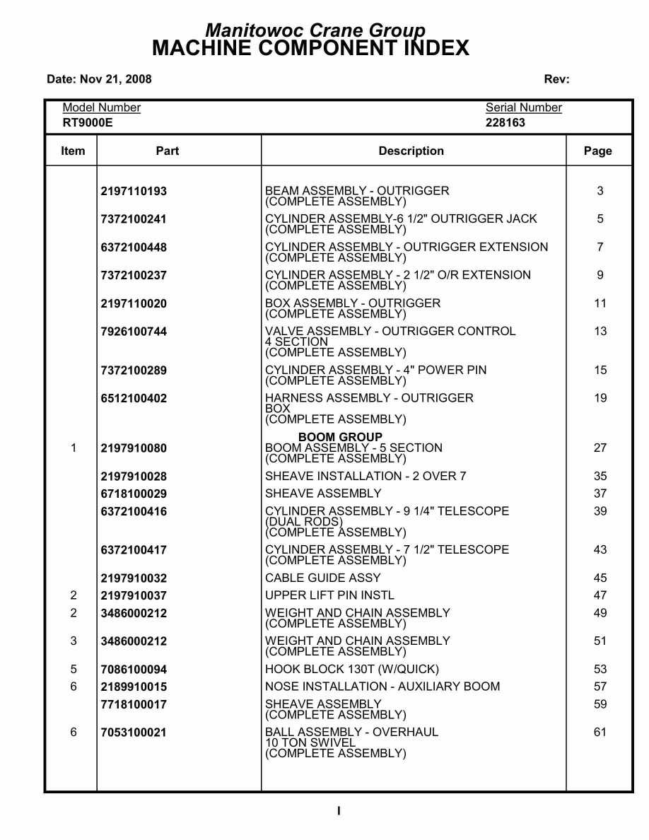 Grove RT9000E Crane Parts Manual 228163 2008