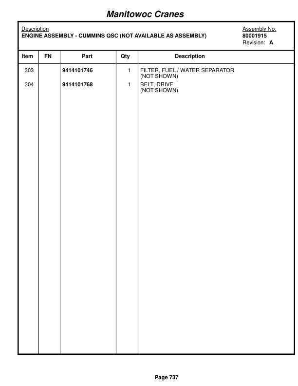 Grove RT9000E Crane Parts Manual 228822 2015 3 Grove RT9000E Crane Parts Manual 228822 2015-3