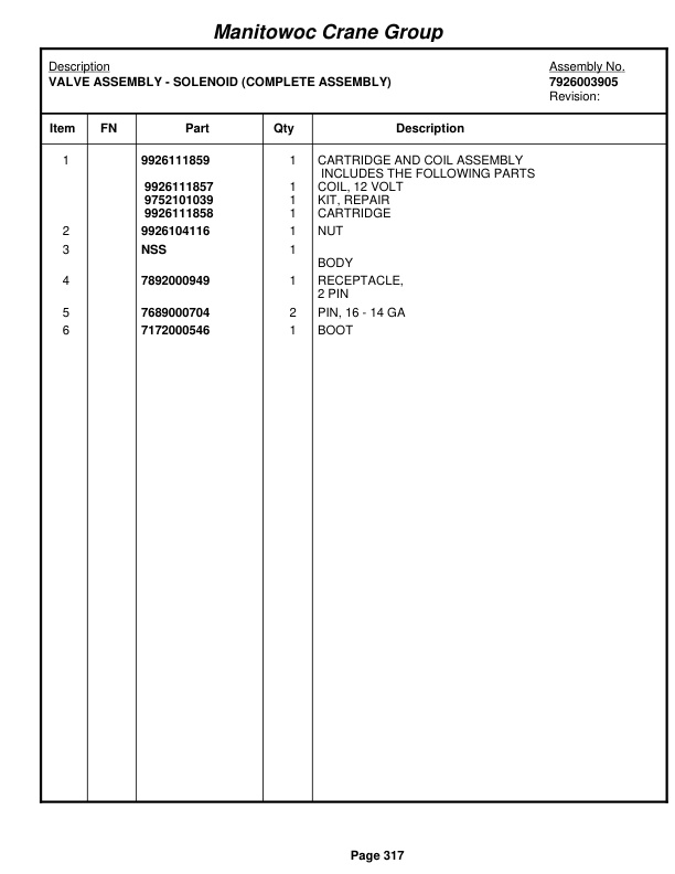 Grove RT9000E Crane Parts Manual 229578 2009-2