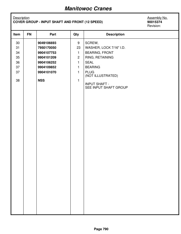Grove RT9000E Crane Parts Manual 230747 2011 3 Grove RT9000E Crane Parts Manual 230747 2011-3