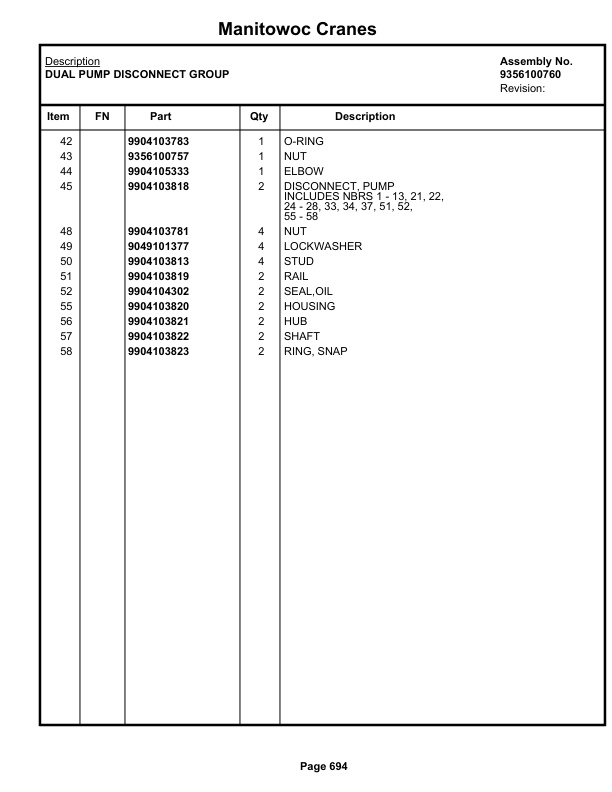 Grove RT9000E Crane Parts Manual 230857 2018-3