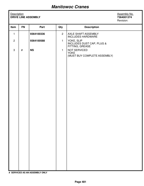 Grove RT9100 Crane Parts Manual 83806 2017-3