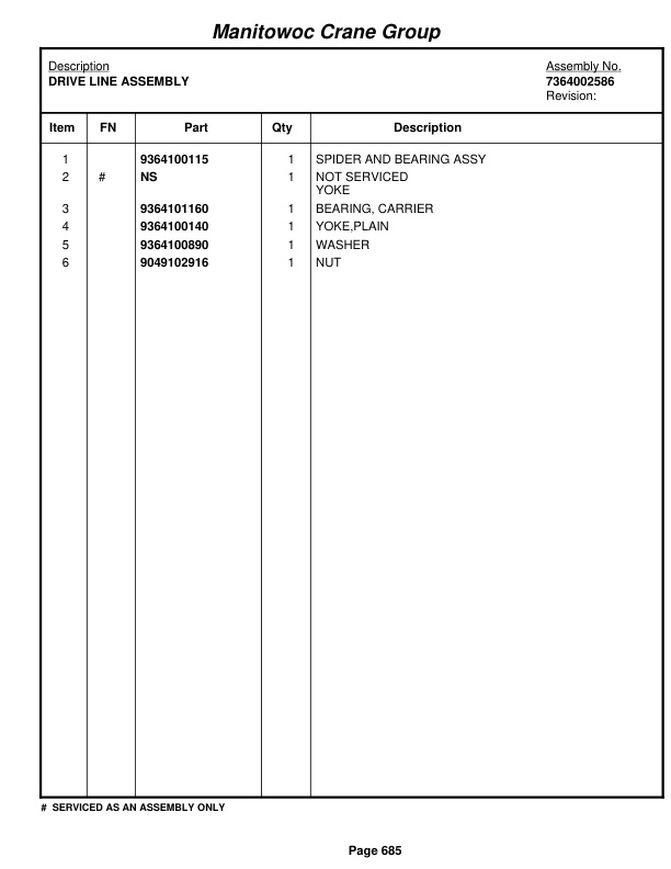 Grove RT9100 Crane Parts Manual 84859 2005 3 Grove RT9100 Crane Parts Manual 84859 2005-3