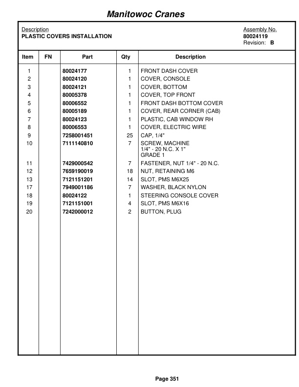 Grove RT9150E Crane Parts Manual 232558 2012 2 Grove RT9150E Crane Parts Manual 232558 2012-2