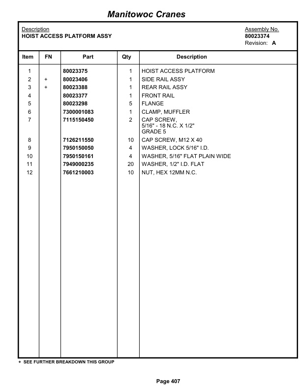 Grove RT9150E Crane Parts Manual 233893 2013 2 Grove RT9150E Crane Parts Manual 233893 2013-2