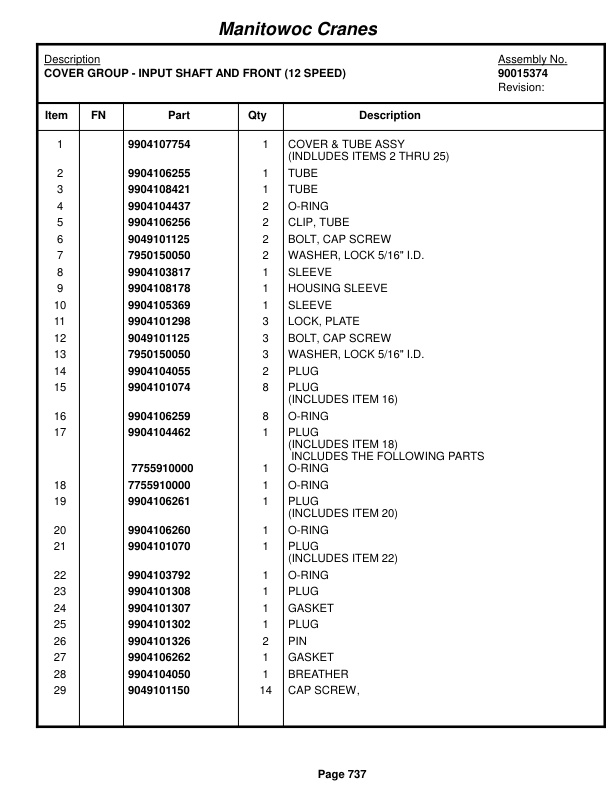 Grove RT9150E Crane Parts Manual 235656 2016 3 Grove RT9150E Crane Parts Manual 235656 2016-3