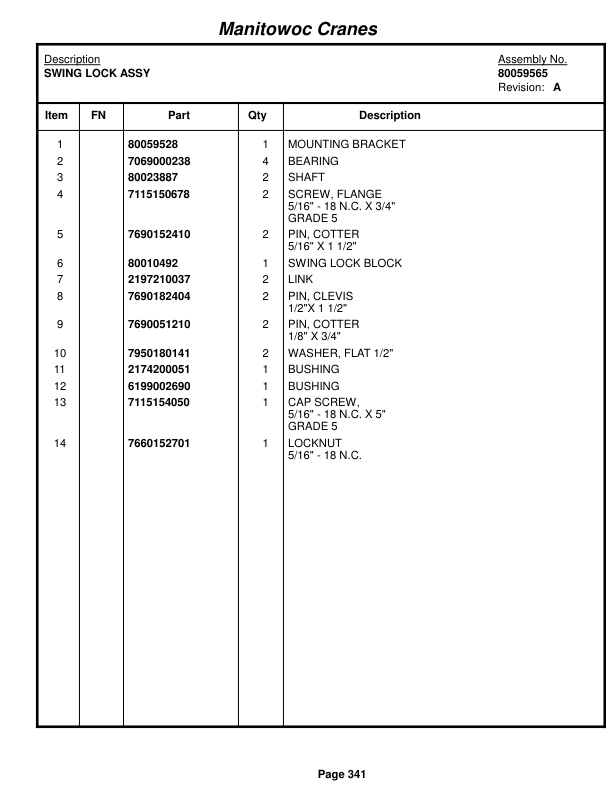 Grove RT9150E Crane Parts Manual 235800 2016-2
