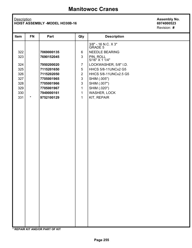 Grove RT980 Crane Parts Manual 49237 2021 2 Grove RT980 Crane Parts Manual 49237 2021-2