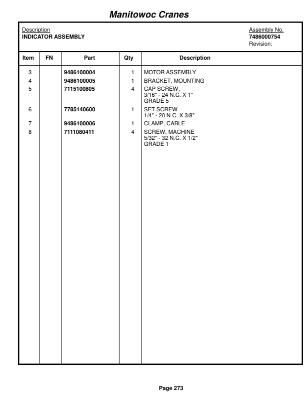 Grove RT980 Crane Parts Manual 67542 2018-2