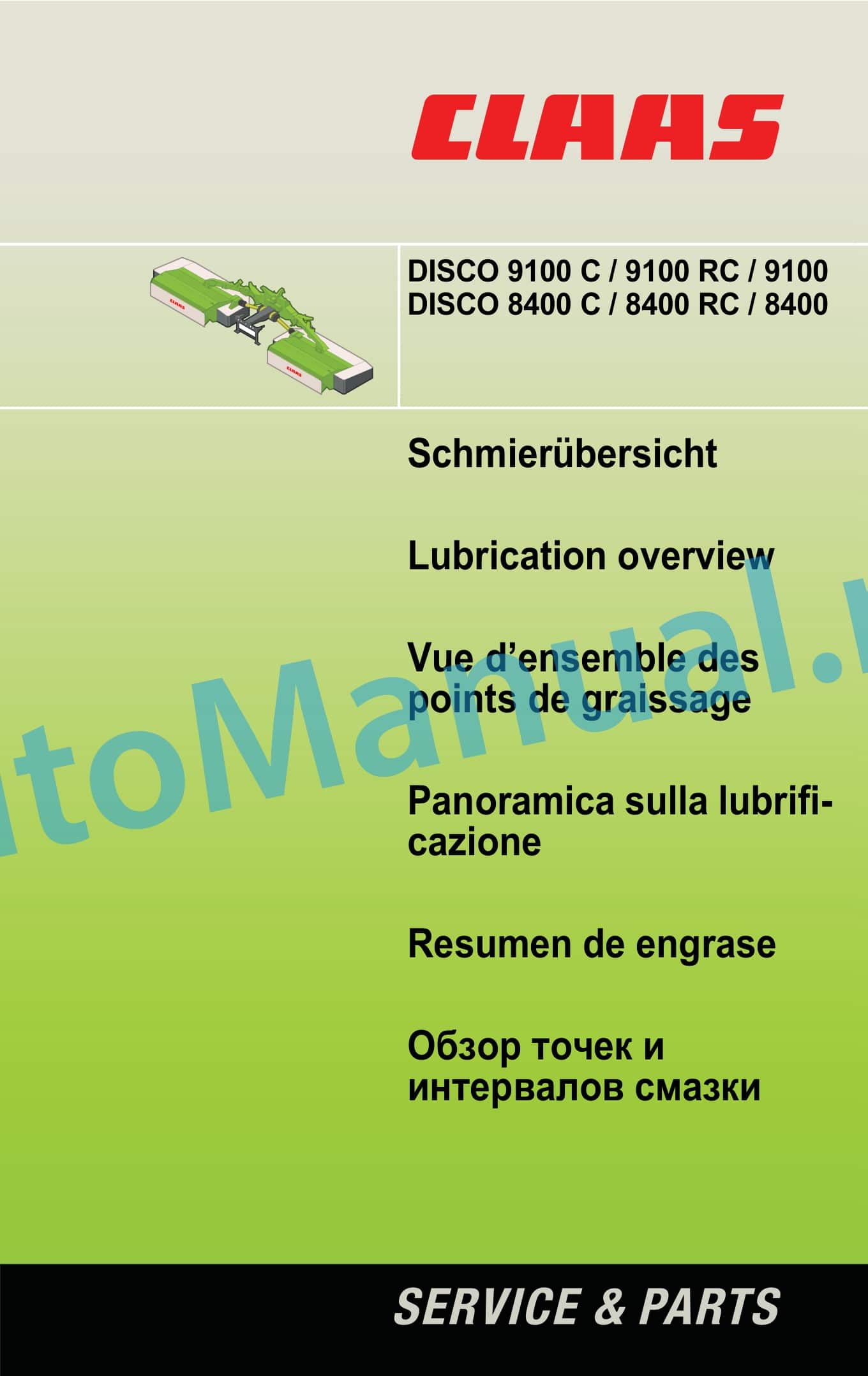 Claas DISCO 8400 C RC (F56) Mowers Operator Manual DE 2 Claas DISCO 8400 C RC (F56) Mowers Operator Manual DE - Image 2