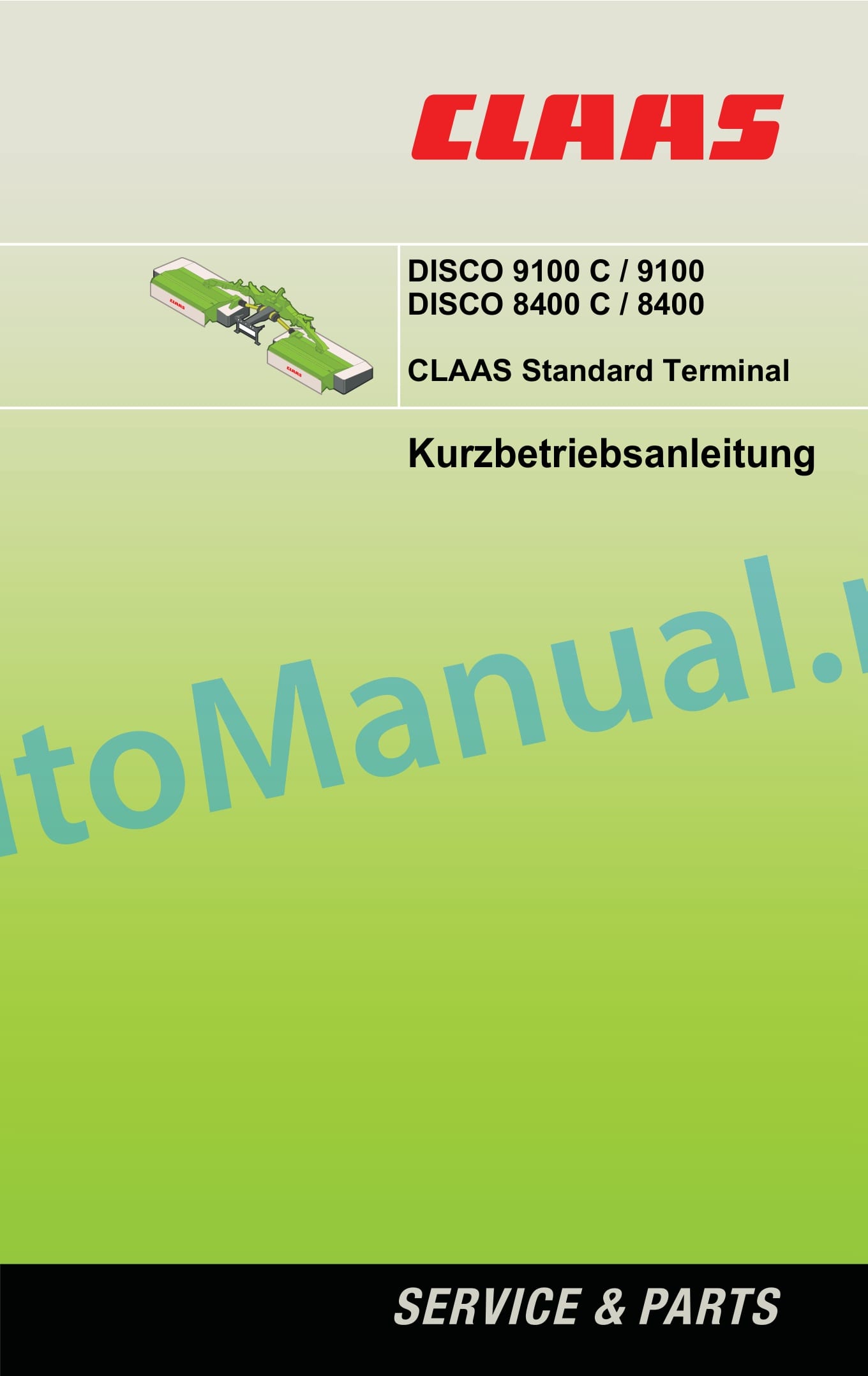 Claas DISCO 8400 (F54) Mowers Operator Manual DE
