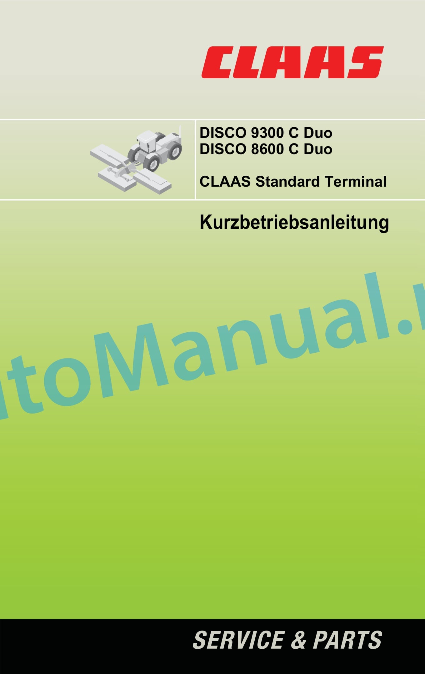 Claas DISCO 8600 C DUO (F58) Mowers Operator Manual DE 2 Claas DISCO 8600 C DUO (F58) Mowers Operator Manual DE - Image 2