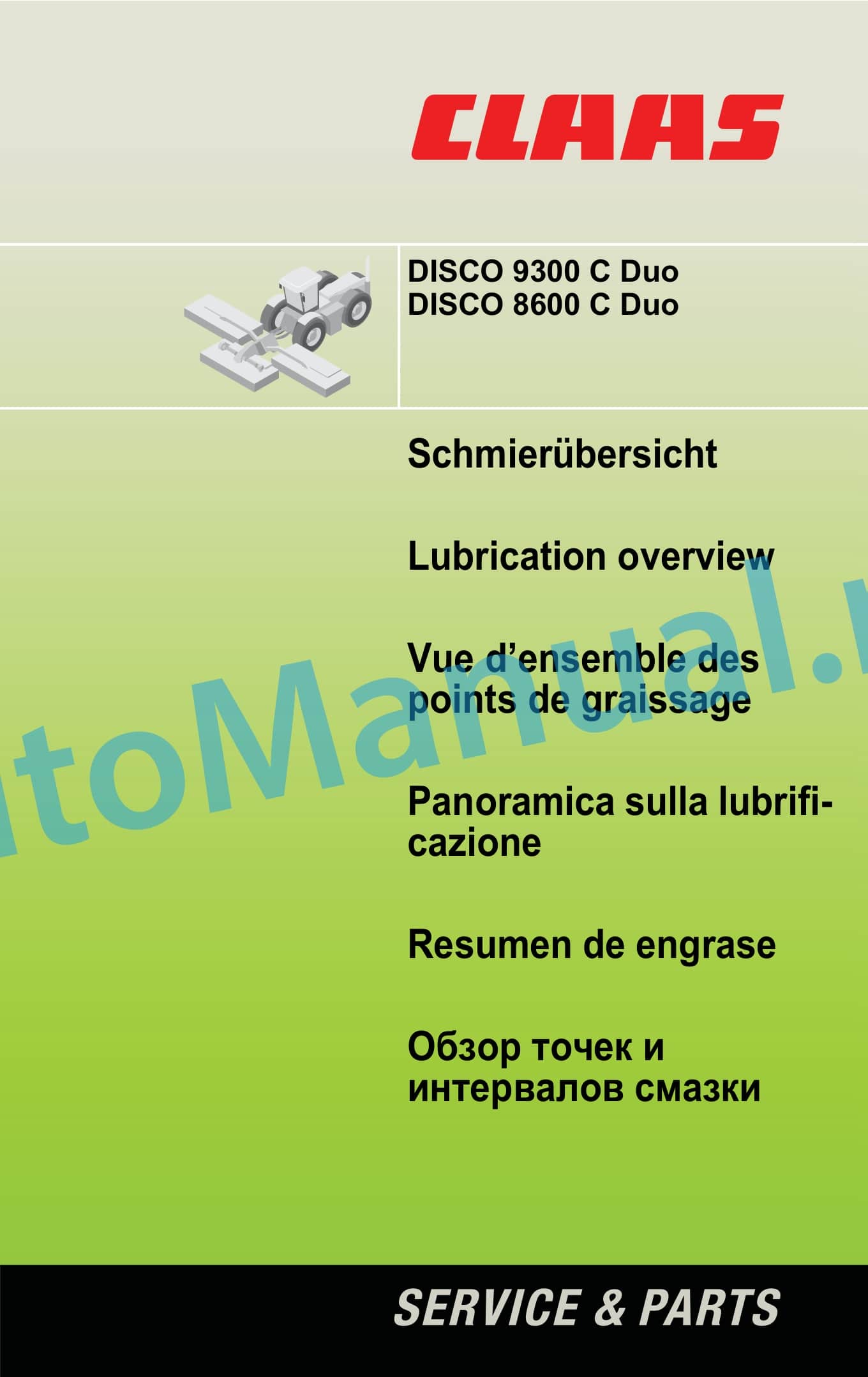 Claas DISCO 8600 C DUO (F58) Mowers Operator Manual DE 3 Claas DISCO 8600 C DUO (F58) Mowers Operator Manual DE - Image 3