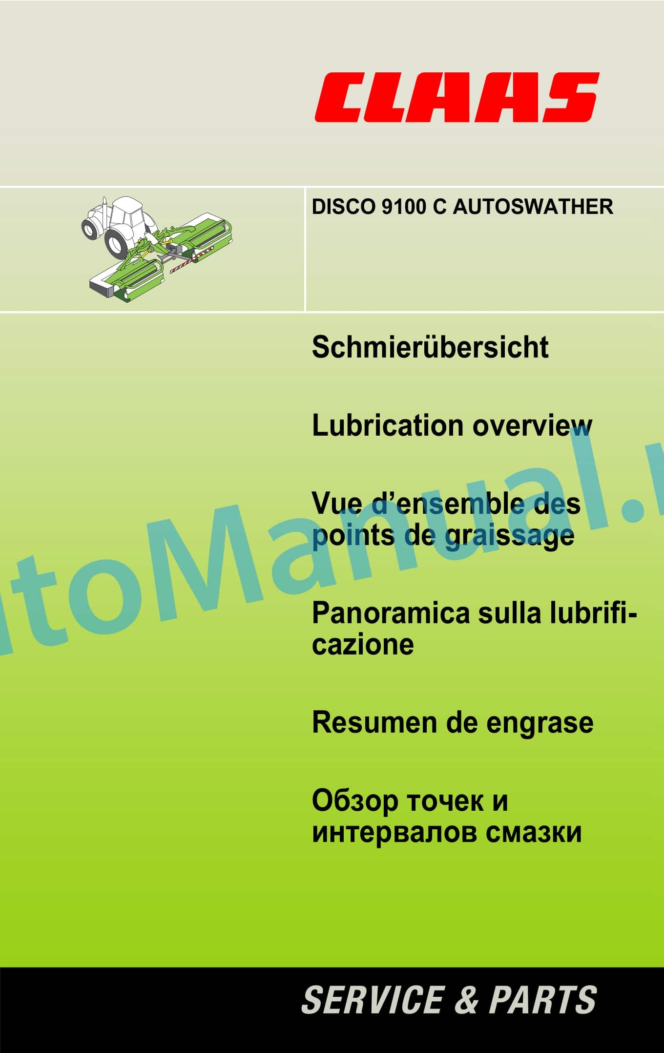 Claas DISCO 9100 C AUTOSWATHER (F60) Mowers Operator Manual DE 3 Claas DISCO 9100 C AUTOSWATHER (F60) Mowers Operator Manual DE - Image 3
