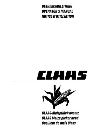 Claas MAISPFL?CKER 6-70 S (199) Combine Operator Manual DE