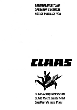 Claas MAISPFL?CKER 6-75 SL (136) Combine Operator Manual DE