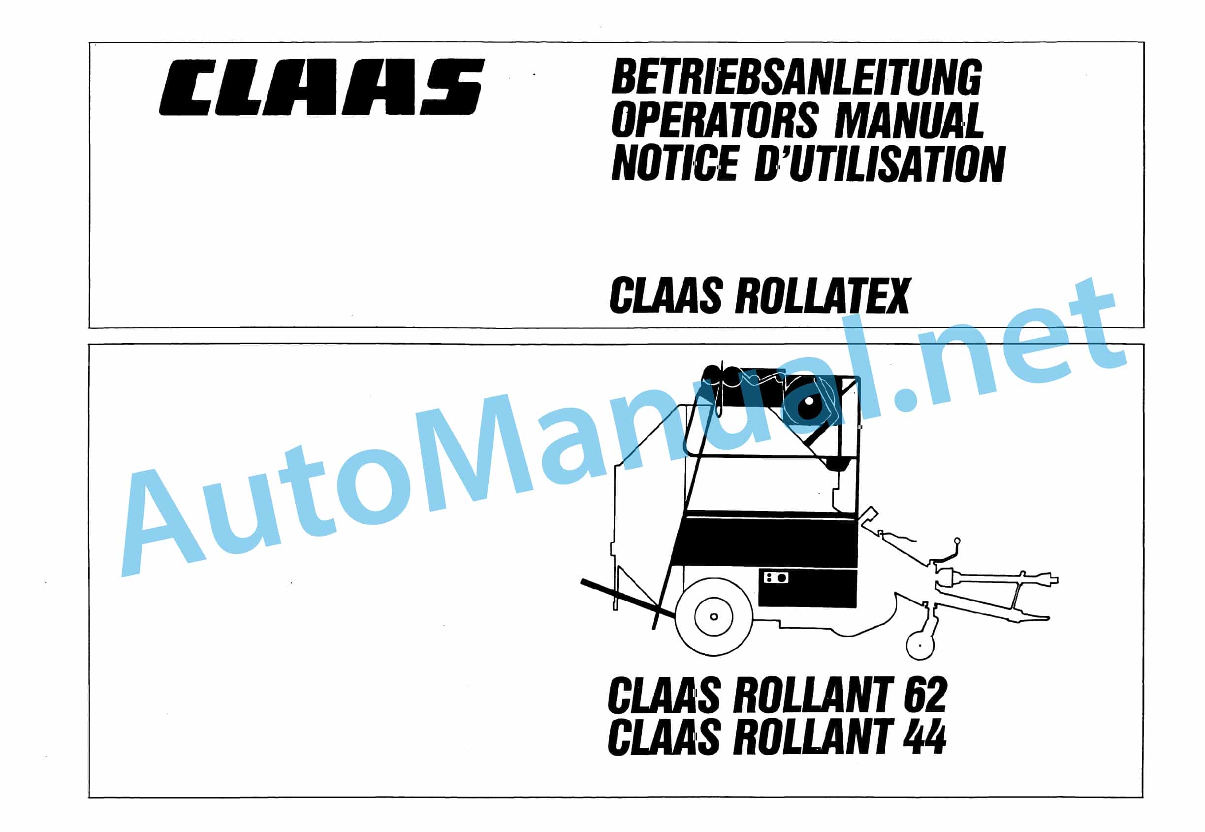 Claas ROLLANT 44 (004) Baler Operator Manual DE