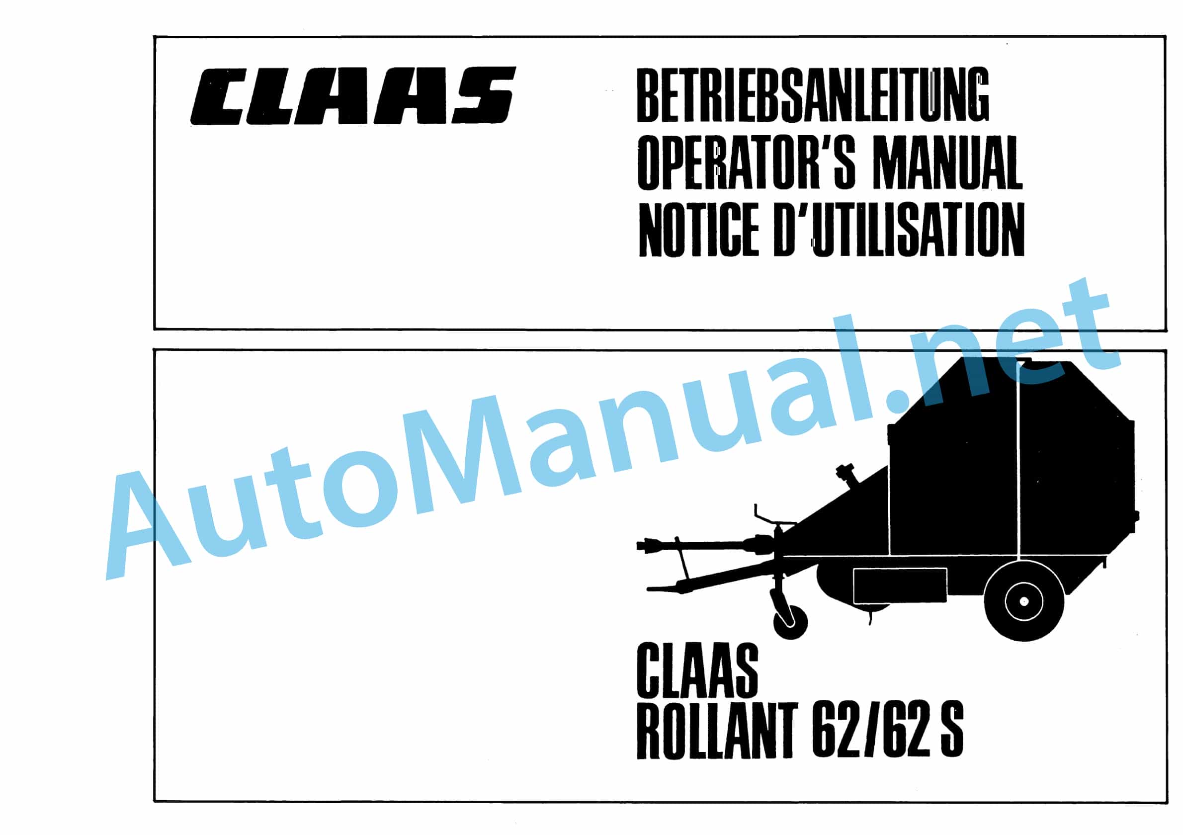 Claas ROLLANT 62 (003) Baler Operator Manual DE
