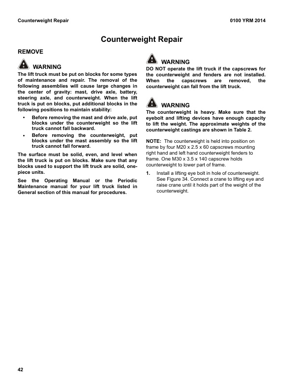 Alternative view of Yale A410 (ERP170-190VNL) Forklift Service Manual