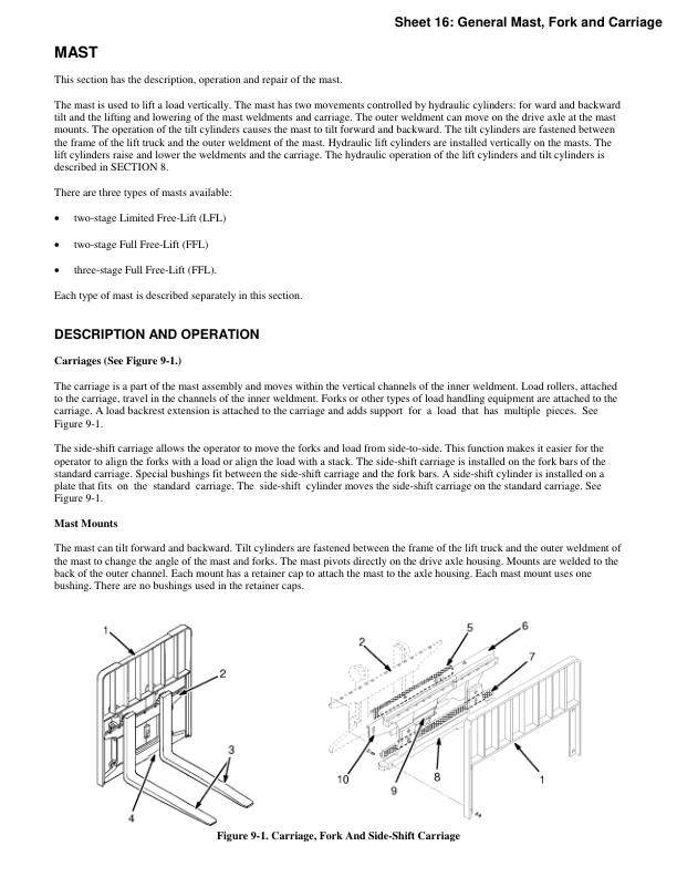Yale A814 (ERP AFBF) Forklift Service Manual 3 Yale A814 (ERP AFBF) Forklift Service Manual - Image 3