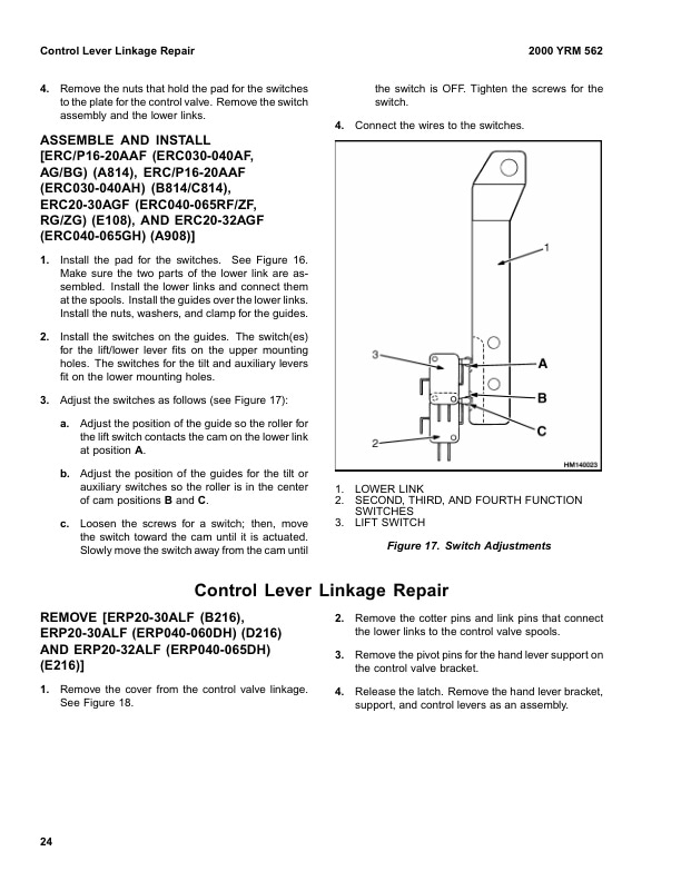 Alternative view of Yale A908 (ERC040-65GH) Forklift Service Manual