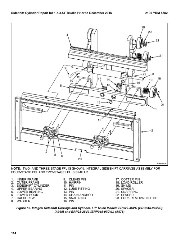 Alternative view of Yale A985 (ERP40VM, ERP45VM, ERP50VM, ERP50VM6, ERP55VM6) Forklift Service Manual