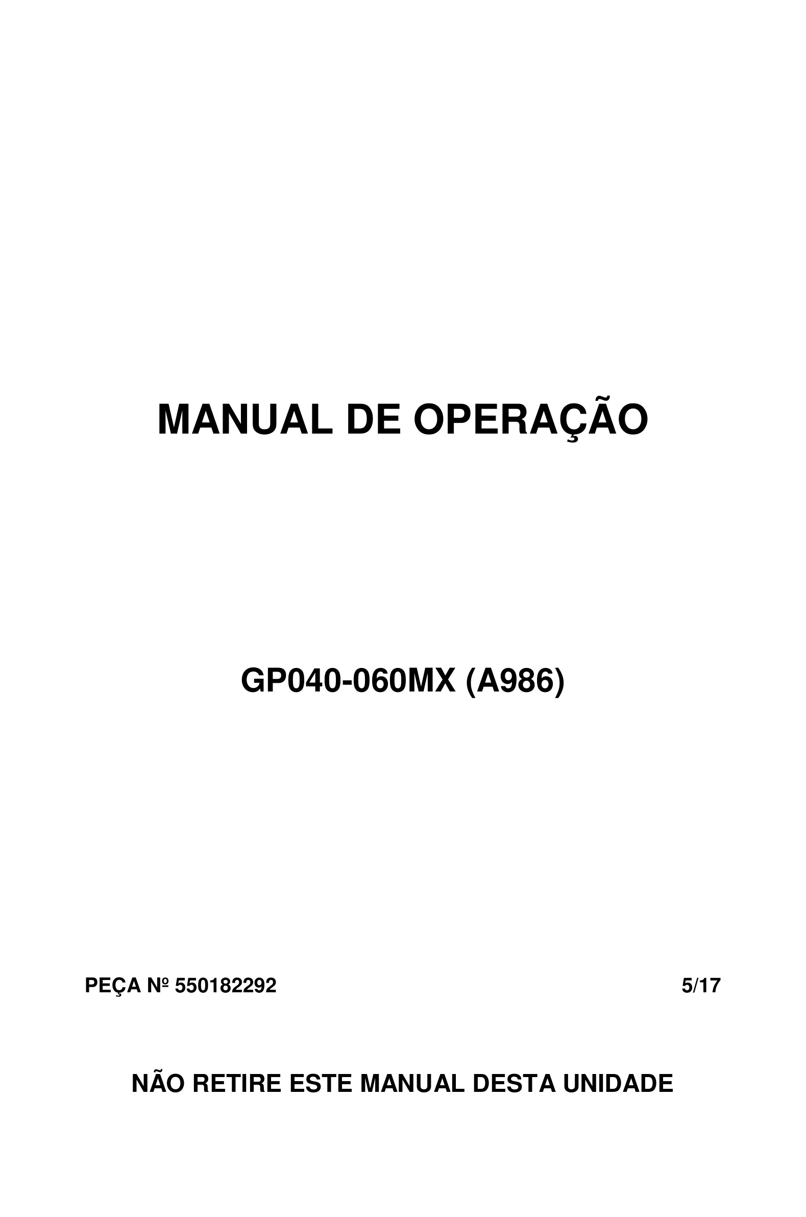 Yale A986 (GP040MX, GP050MX, GP060MX) Forklift Service Manual