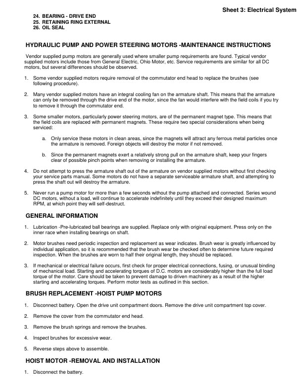 Alternative view of Yale B801 (OS030EB) Forklift Service Manual