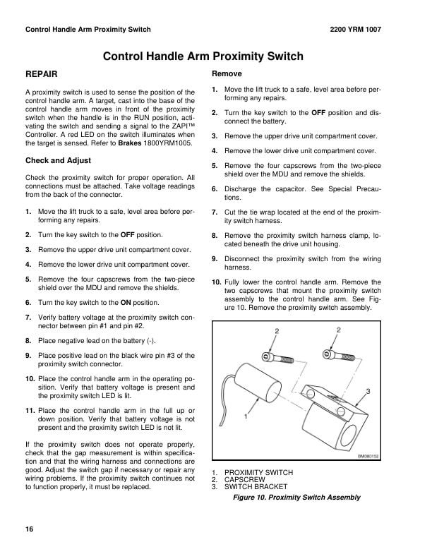 Alternative view of Yale B802 (MPW045E) Forklift Service Manual