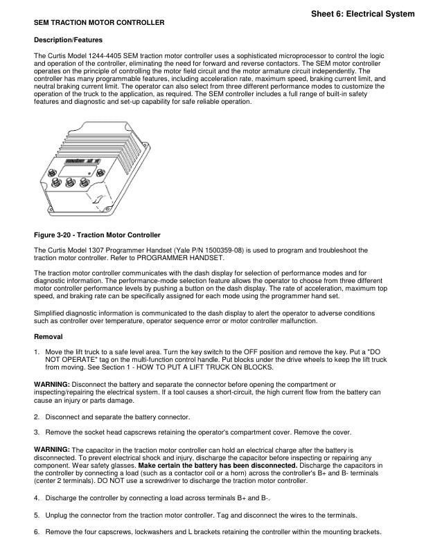 Alternative view of Yale B815 (NDR AD) Forklift Service Manual