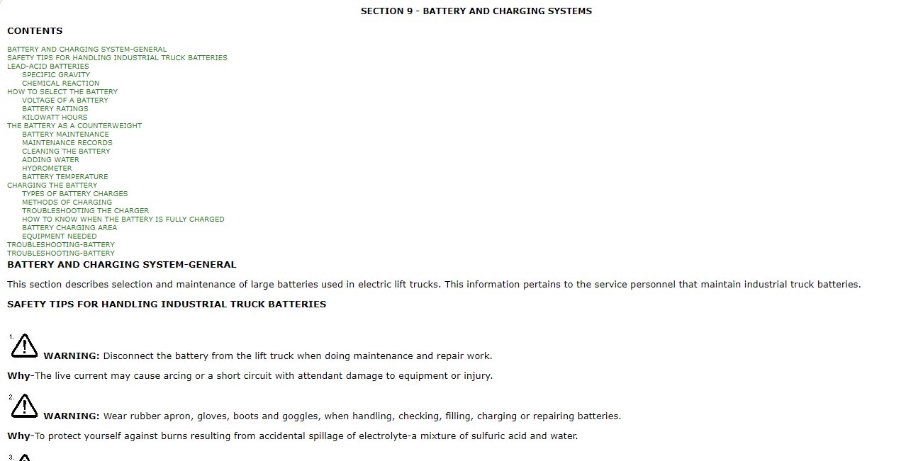Alternative view of Yale B819 (MCW020-040LC) Forklift Service Manual