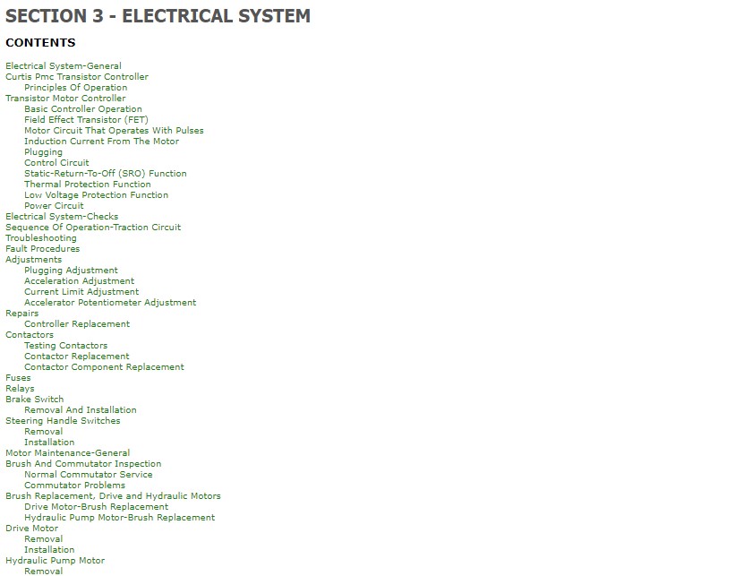 Alternative view of Yale B828 (MLW040-060) Forklift Service Manual