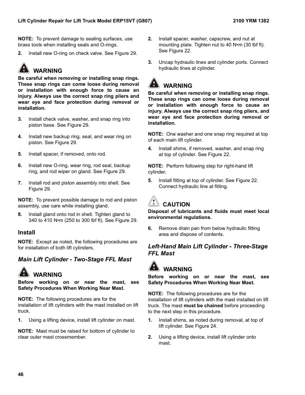 Alternative view of Yale B883 (ESC030-40AC) Forklift Service Manual