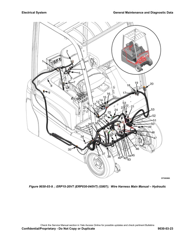 Alternative view of Yale B888 (ERP025VC, ERP030VC) Forklift Service Manual