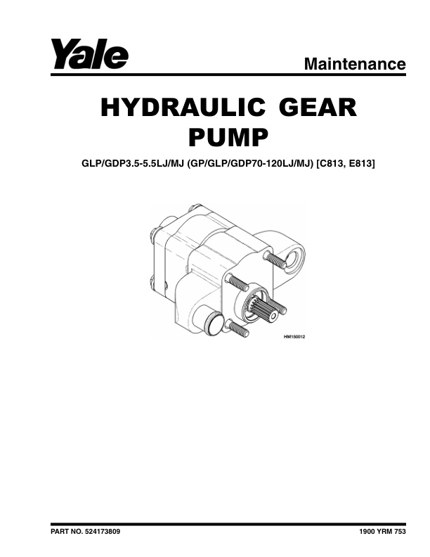 Yale C813 (GPGLP070-120LJMJ) Forklift Service Manual 3 Yale C813 (GPGLP070-120LJMJ) Forklift Service Manual - Image 3