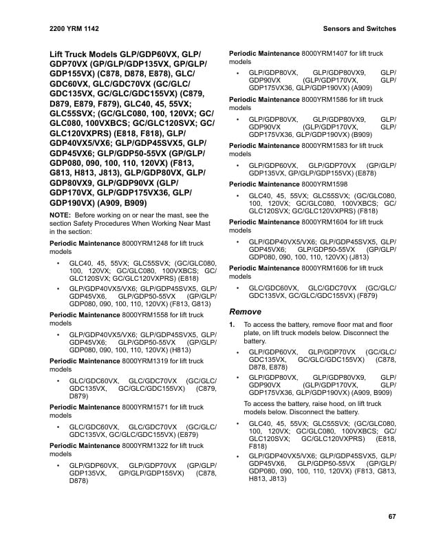 Yale C878 (GLP60-70VX, GDP60-70VX Europe) 02.2023 Forklift Service Manual 3 Yale C878 (GLP60-70VX, GDP60-70VX Europe) 02.2023 Forklift Service Manual - Image 3